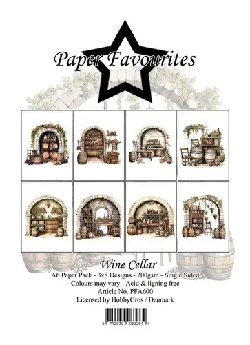 Paper Favourites A6 Paper Pack - Wine Cellar