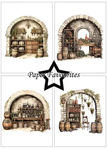 Paper Favourites A6 Paper Pack - Wine Cellar