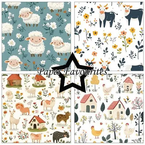 Paper Favourites 30,5x30,5 PF761 Cute Farm Animals