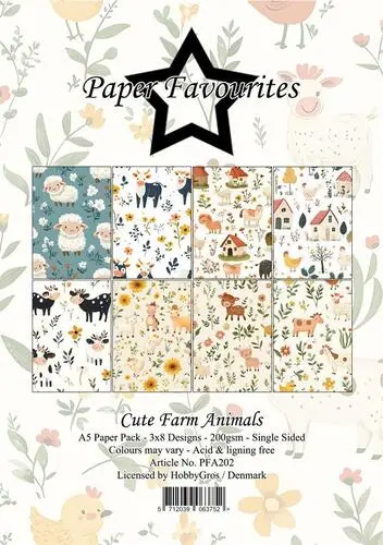 Paper Favourites A5 Paper Pack PFA202 - Cute Farm Animals