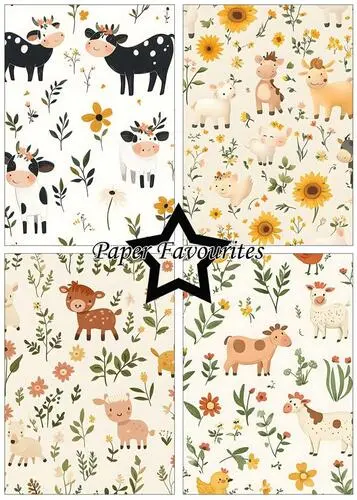 Paper Favourites A5 Paper Pack PFA202 - Cute Farm Animals