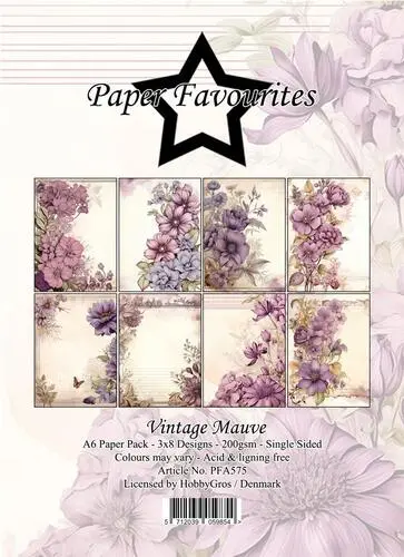 Paper Favourites A6 Paper Pack - Vintage Mauve