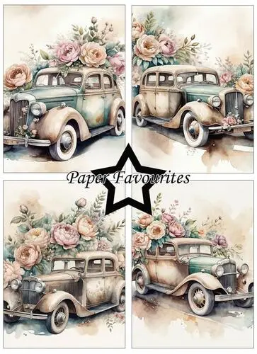 Paper Favourites A6 Paper Pack - Vintage Car