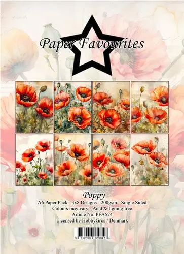 Paper Favourites A6 Paper Pack - Poppy