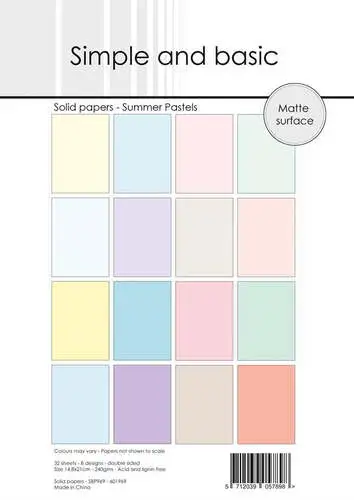 Simple and Basic SBP969 Solid Papers - Summer Pastels