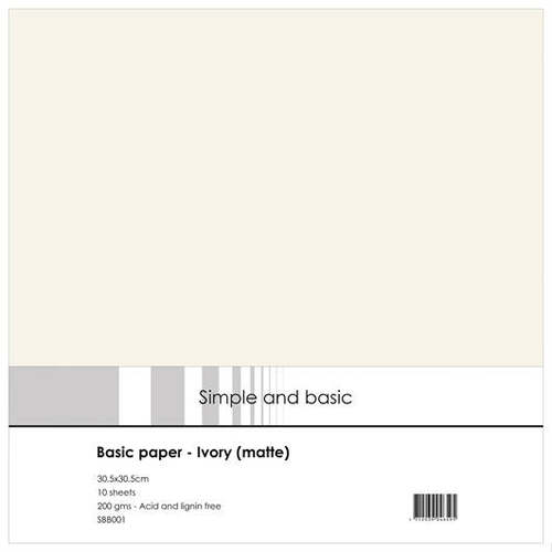 Simple and basic SBB001 Basic Paper 30,5x30,5 - Ivory (matte)