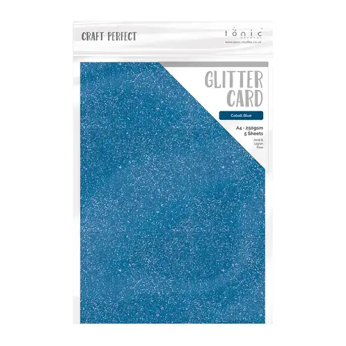 Tonic/Craft Perfect glitter Card -  Cobalt blue