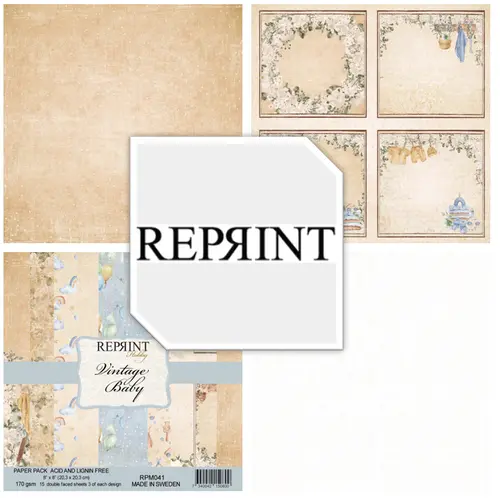 Forudbestilling: Reprint - Vintage Baby 8x8 Inch Paper Pack