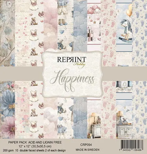 Forudbestilling: Reprint - Happiness 12x12 Inch Paper Pack