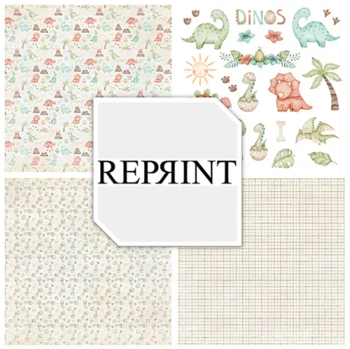 Forudbestilling: Reprint - Dinos 8x8 Inch Paper Pack