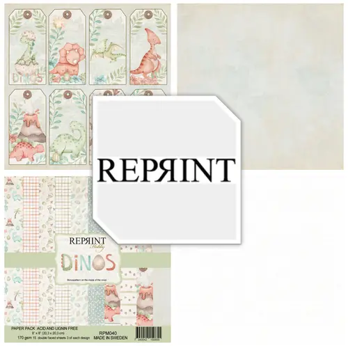 Forudbestilling: Reprint - Dinos 8x8 Inch Paper Pack