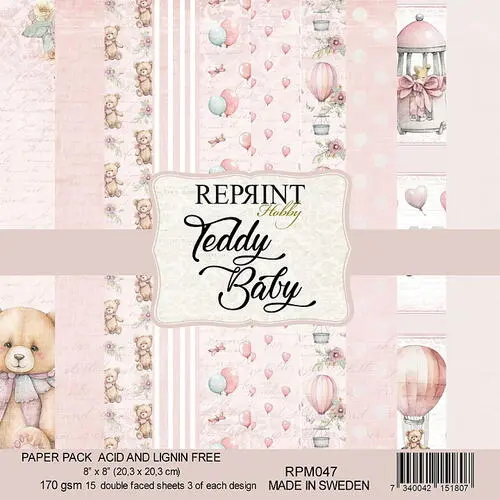 Forudbestilling: Reprint - Teddy Baby 8x8 Inch Paper Pack