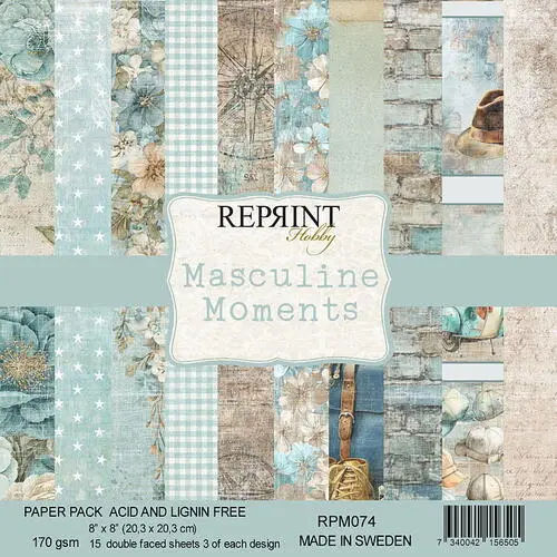 Forudbestilling: Reprint - Masculine Moments 8x8 Inch Paper Pack