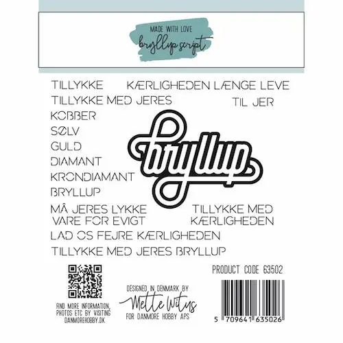 Made with Love dies 63502 - Bryllup script