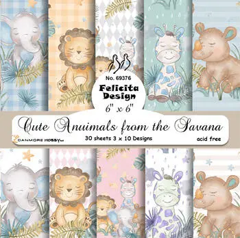 Felicita Design 15x15 - 69376 - Cute Animals From The Savana
