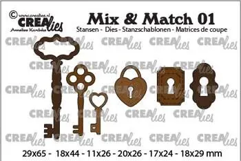 Crealies Dies Mix & match 01 - Keys