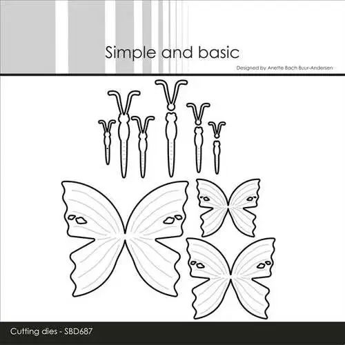 Simple and Basic die SBD687 - Butterflies (bestilling)