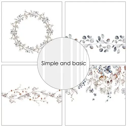 Simple and Basic Design Paper SBP570 - Dried Flowers and more 15x15cm (bestilling)