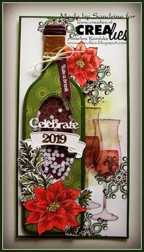 Crealies Dies Cardzz 09  - Bottle Of Wine