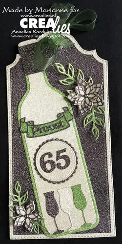 Crealies Dies Cardzz 09  - Bottle Of Wine