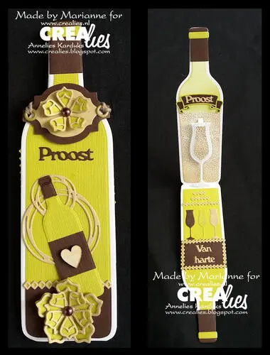 Crealies Dies Cardzz 09  - Bottle Of Wine