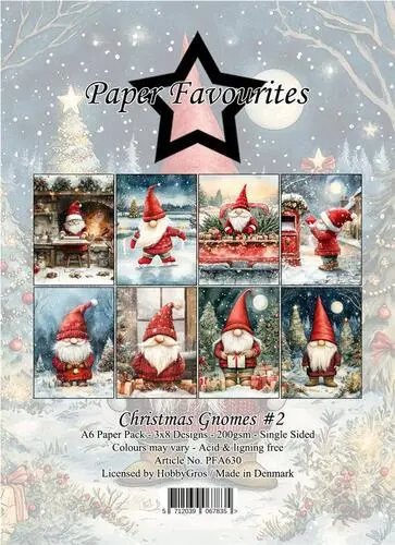 Paper Favourites A6 Paper Pack - Christmas Gnomes #2