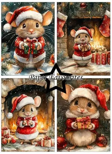 Paper Favourites A6 Paper Pack - Christmas Mouse
