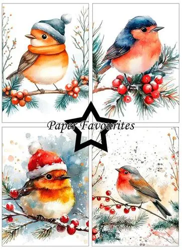 Paper Favourites A6 Paper Pack - Christmas Birds