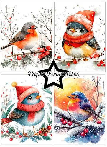 Paper Favourites A6 Paper Pack - Christmas Birds