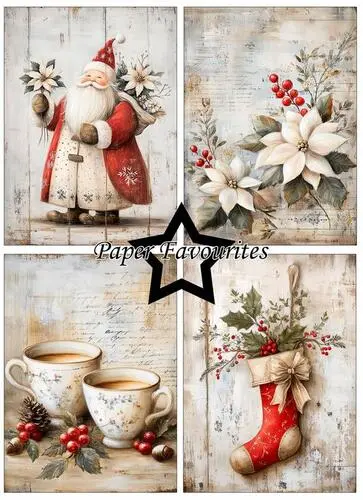 Paper Favourites A6 Paper Pack - Grunge Christmas