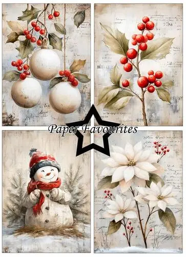 Paper Favourites A6 Paper Pack - Grunge Christmas