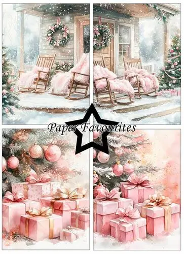 Paper Favourites A6 Paper Pack - Pink Christmas