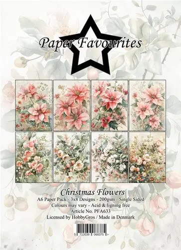 Paper Favourites A6 Paper Pack - Christmas Flowers