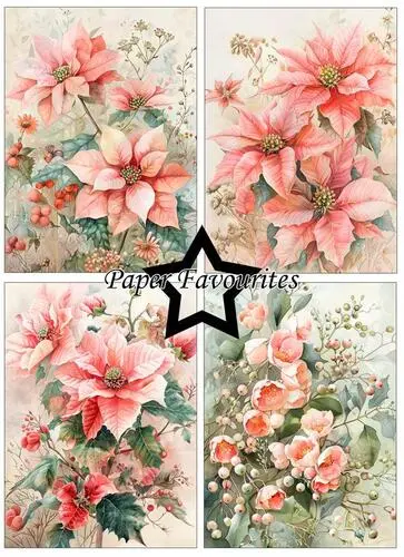 Paper Favourites A6 Paper Pack - Christmas Flowers