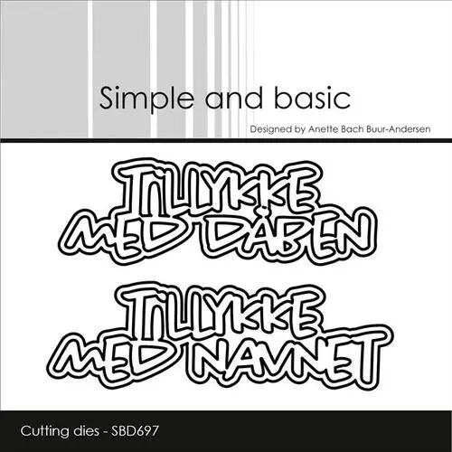 Simple and Basic die SBD697 - Tillykke med dåben / navnet (bestilling)