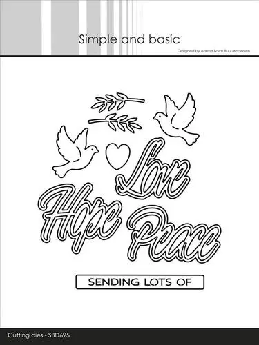 Simple and Basic die SBD695 - Doves, Love, Hope and peace (bestilling)