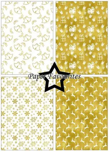Paper Favourites A5 Paper Pack PFA235 - Gold Christmas