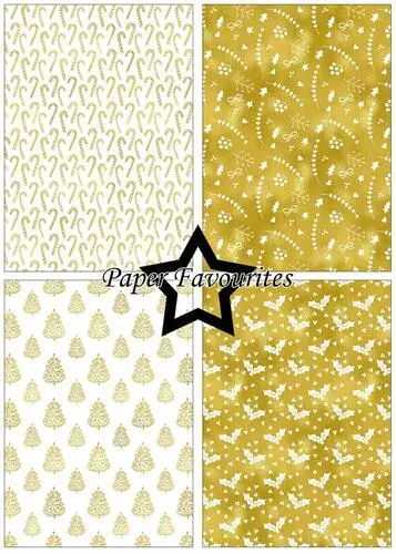Paper Favourites A5 Paper Pack PFA235 - Gold Christmas