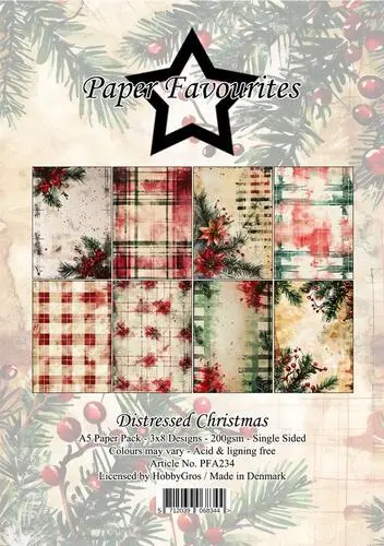 Paper Favourites A5 Paper Pack PFA234 - Distressed Christmas