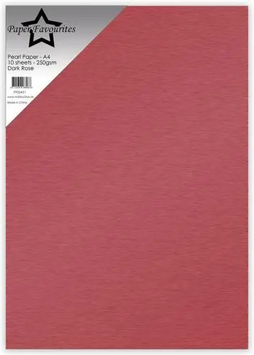 Paper Favourites Pearl Paper 250g - Dark Rose