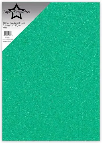 Paper Favourites Glitter Cardstock - Mint