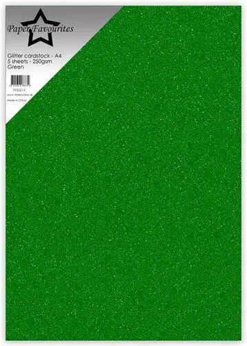 Paper Favourites Glitter Cardstock - Green