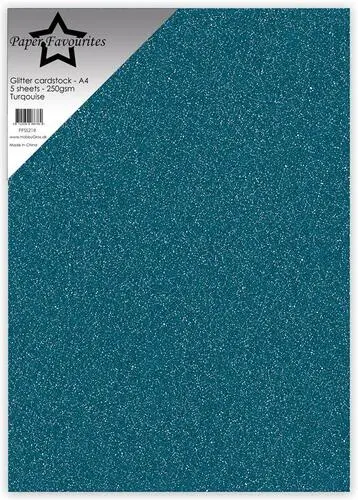Paper Favourites Glitter Cardstock - Turquoise