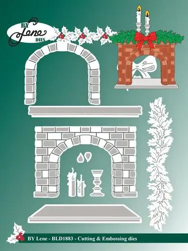 By Lene dies BLD1883 - Christmas Fireplace