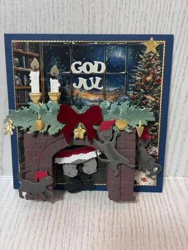 By Lene dies BLD1883 - Christmas Fireplace