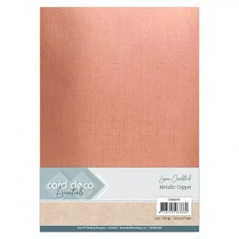 Card Deco Essentials - Linen Cardstock - A4 - Metallic Copper
