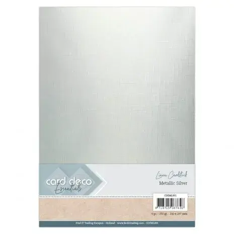 Card Deco Essentials - Linen Cardstock - A4 - Metallic Silver