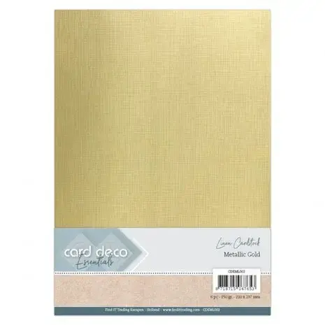 Card Deco Essentials - Linen Cardstock - A4 - Metallic Gold