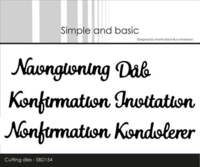 Simple and Basic die SBD154 - Navngivning tekster