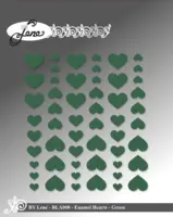 BY Lene Enamel Hearts BLA008 - mørkegrøn